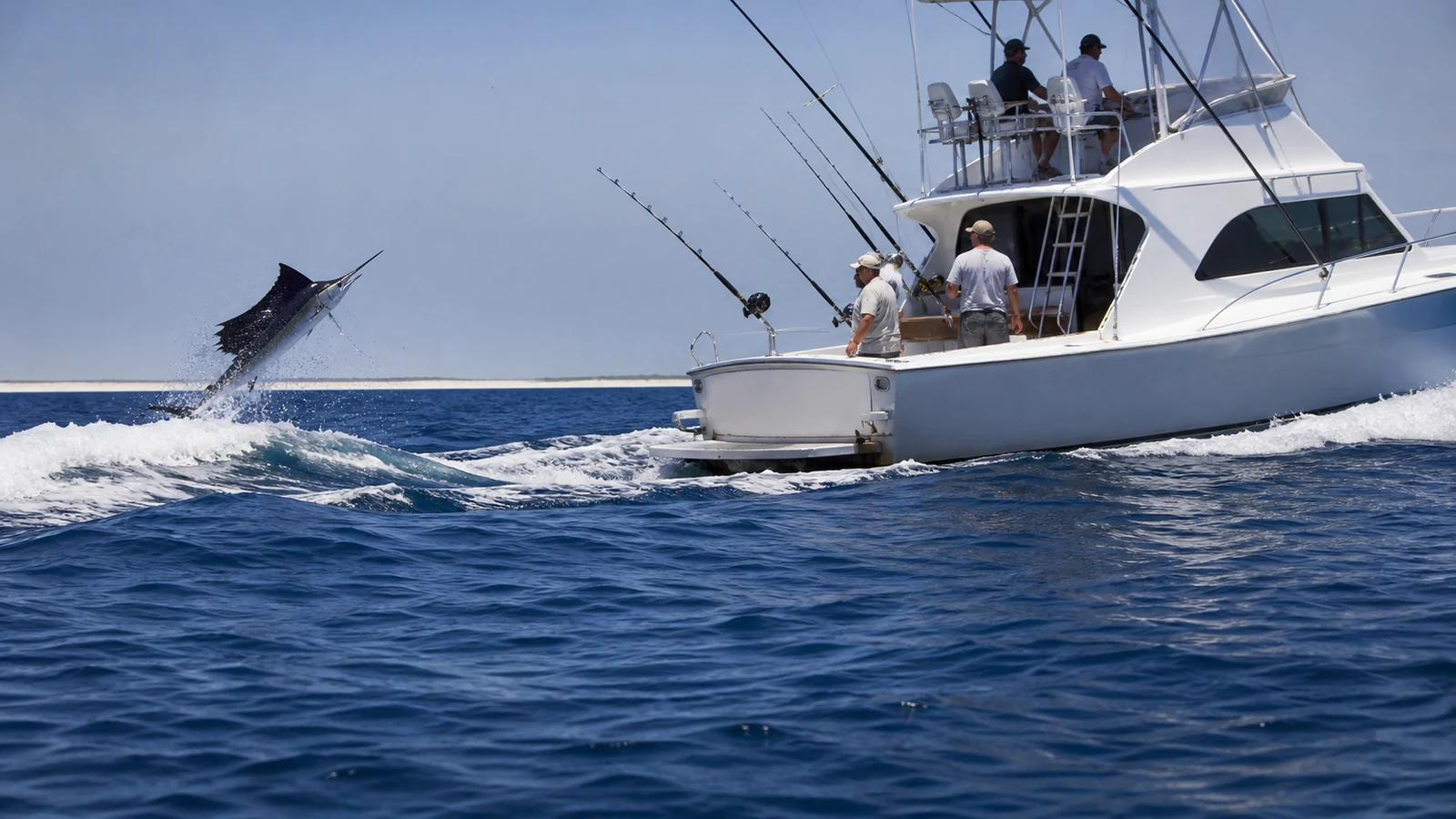 Sportfishing boat offshore in the Bazaruto Channel